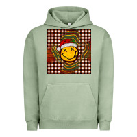 Pigment Oil Green Christmas smiley face Urban Hoodie - BarkalooDesign