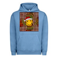 Pigment Pebble Blue Christmas smiley face Urban Hoodie - BarkalooDesign