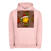 Pigment Salmon Christmas smiley face Urban Hoodie - BarkalooDesign