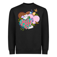 Black Easter Day Western Easter hearts Heavyweight Sweatshirt - OliviaCreatesArt
