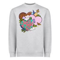 Heather Grey Easter Day Western Easter hearts Heavyweight Sweatshirt - OliviaCreatesArt