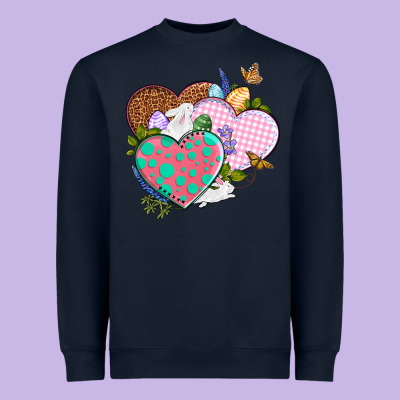 Easter Day Western Easter Hearts Heavyweight Sweatshirt Designed By Oliviacreatesart