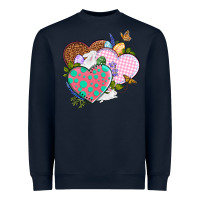 Navy Easter Day Western Easter hearts Heavyweight Sweatshirt - OliviaCreatesArt