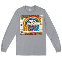 Heather Grey pride mom Long Sleeve Tee - TumblerDesignByShophia