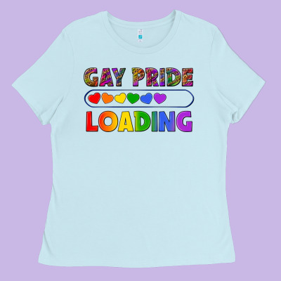 Western Gay Pride Loading Lgbtq+ Ladies Tee Designed By Bundleandbundleshop