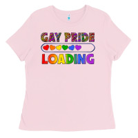 Bubblegum Pink Western Gay Pride Loading LGBTQ+ Ladies Tee - BundleAndBundleShop