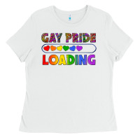 White Western Gay Pride Loading LGBTQ+ Ladies Tee - BundleAndBundleShop