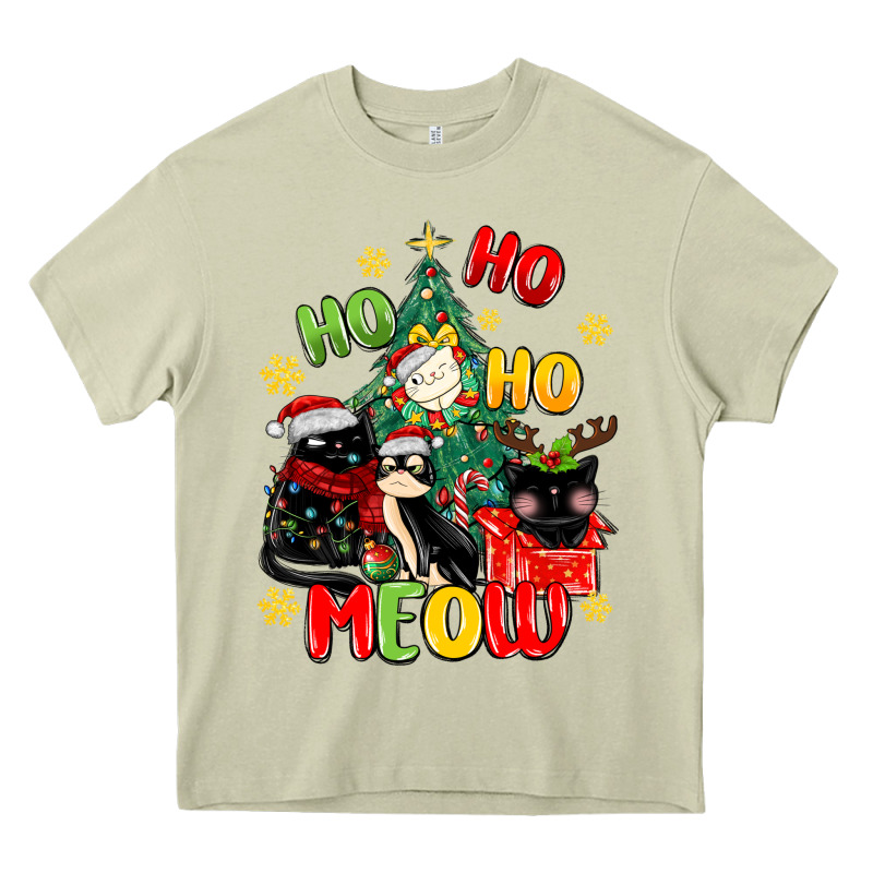 Ho Ho Ho Meow Heavy Core Tee by MaliasSmallBusiness | Teevron