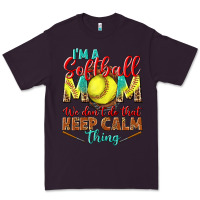 Plum I'm a Softball mom we don't do that keep calm Premium Tee - BundleAndBundleShop