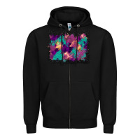 Black halloween trees and turquoise glitter background Zipper Hoodie - BundleAndBundleShop