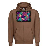 Chestnut halloween trees and turquoise glitter background Zipper Hoodie - BundleAndBundleShop