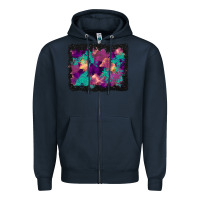 Navy halloween trees and turquoise glitter background Zipper Hoodie - BundleAndBundleShop