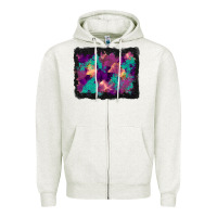 Oatmeal Heather halloween trees and turquoise glitter background Zipper Hoodie - BundleAndBundleShop