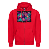 Red halloween trees and turquoise glitter background Zipper Hoodie - BundleAndBundleShop