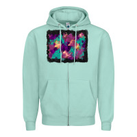 Seafoam halloween trees and turquoise glitter background Zipper Hoodie - BundleAndBundleShop