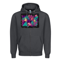 Smoke halloween trees and turquoise glitter background Zipper Hoodie - BundleAndBundleShop