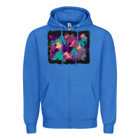 True Royal halloween trees and turquoise glitter background Zipper Hoodie - BundleAndBundleShop