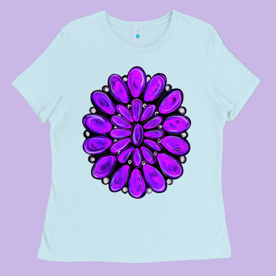 Purple Gemstone Jewelny Ladies Tee Designed By Ranaportraitstore