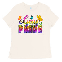Bone Gay Pride With Butterfly Ladies Tee - BundleAndBundleShop