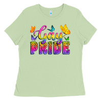 Matcha Gay Pride With Butterfly Ladies Tee - BundleAndBundleShop