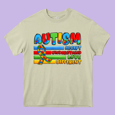 Autism Accept Understand Love Different Heavy Core Tee Designed By Jahusdesignshop