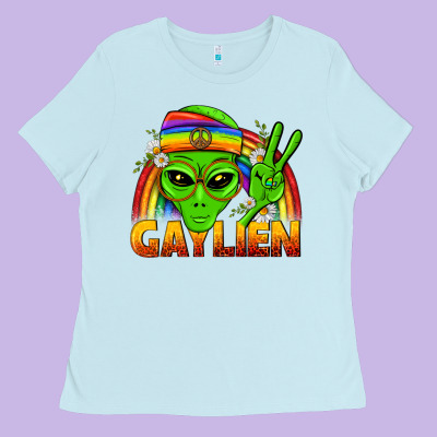 Gaylien Lgbtq Pride Ladies Tee Designed By Bundleandbundleshop