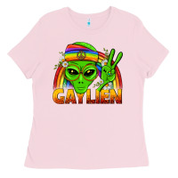 Bubblegum Pink Gaylien LGBTQ Pride Ladies Tee - BundleAndBundleShop