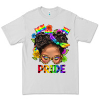Dove Grey LGBTQ+ Messy Bun Mom Pride With Flower Premium Tee - BundleAndBundleShop