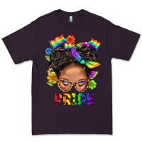 Plum LGBTQ+ Messy Bun Mom Pride With Flower Premium Tee - BundleAndBundleShop