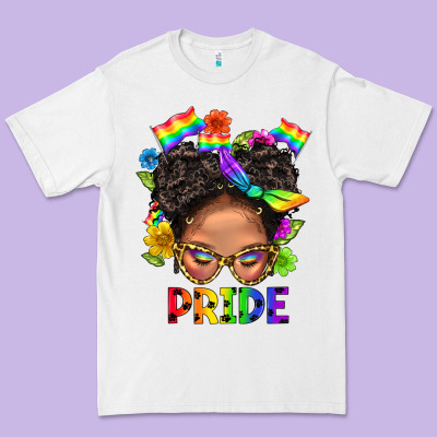Lgbtq+ Messy Bun Mom Pride With Flower Premium Tee Designed By Bundleandbundleshop