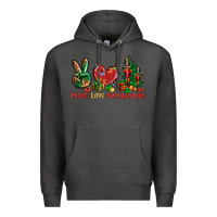 Charcoal Heather Peace Love Nutcrackers Premium Hoodie - BundleAndBundleShop