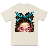 Bone Messy Bun Mom With Leopard Bandana Premium Tee - BundleAndBundleShop