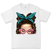 White Messy Bun Mom With Leopard Bandana Premium Tee - BundleAndBundleShop