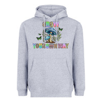 Heather Grey grow your own way Heavyweight Hoodie - CowhideDigitalArt