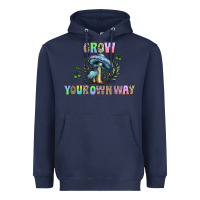 Navy grow your own way Heavyweight Hoodie - CowhideDigitalArt