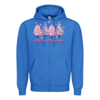 True Royal Merry Christmas Trees Zipper Hoodie - FaDigitalArtStudio