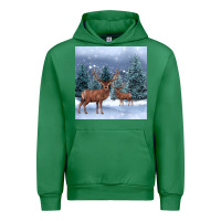 Emerald winter deer Urban Hoodie - BarkalooDesign