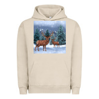 Pigment French Oak winter deer Urban Hoodie - BarkalooDesign