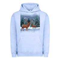 Pigment Grape Ice winter deer Urban Hoodie - BarkalooDesign
