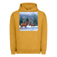 Pigment Peanut Butter winter deer Urban Hoodie - BarkalooDesign