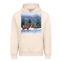 Sandshell winter deer Urban Hoodie - BarkalooDesign