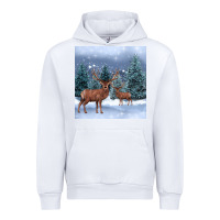 White winter deer Urban Hoodie - BarkalooDesign
