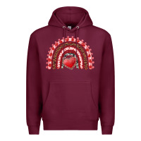 Burgundy valentines day rainbow with heart Premium Hoodie - RanaPortraitStore