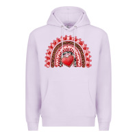 Lilac valentines day rainbow with heart Premium Hoodie - RanaPortraitStore