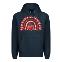 Navy valentines day rainbow with heart Premium Hoodie - RanaPortraitStore