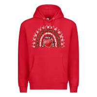 Red valentines day rainbow with heart Premium Hoodie - RanaPortraitStore