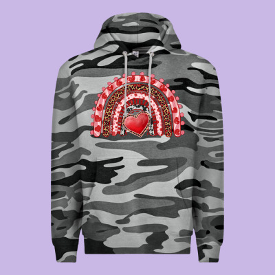 Valentines Day Rainbow With Heart Premium Hoodie Designed By Ranaportraitstore