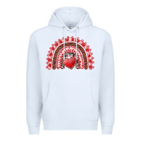White valentines day rainbow with heart Premium Hoodie - RanaPortraitStore