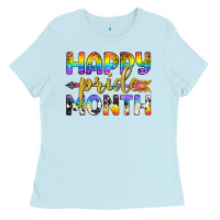 Baby Blue Western Happy Pride Month LGBTQ+ Ladies Tee - BundleAndBundleShop