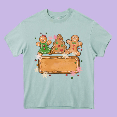 Costom Name Christmas Cookie Heavy Core Tee Designed By Maliassmallbusiness
